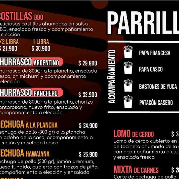 Productos a la parrilla